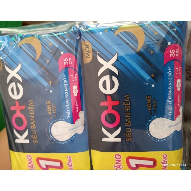 Băng Vệ Sinh Kotex Ban Đêm 32cm/35cm