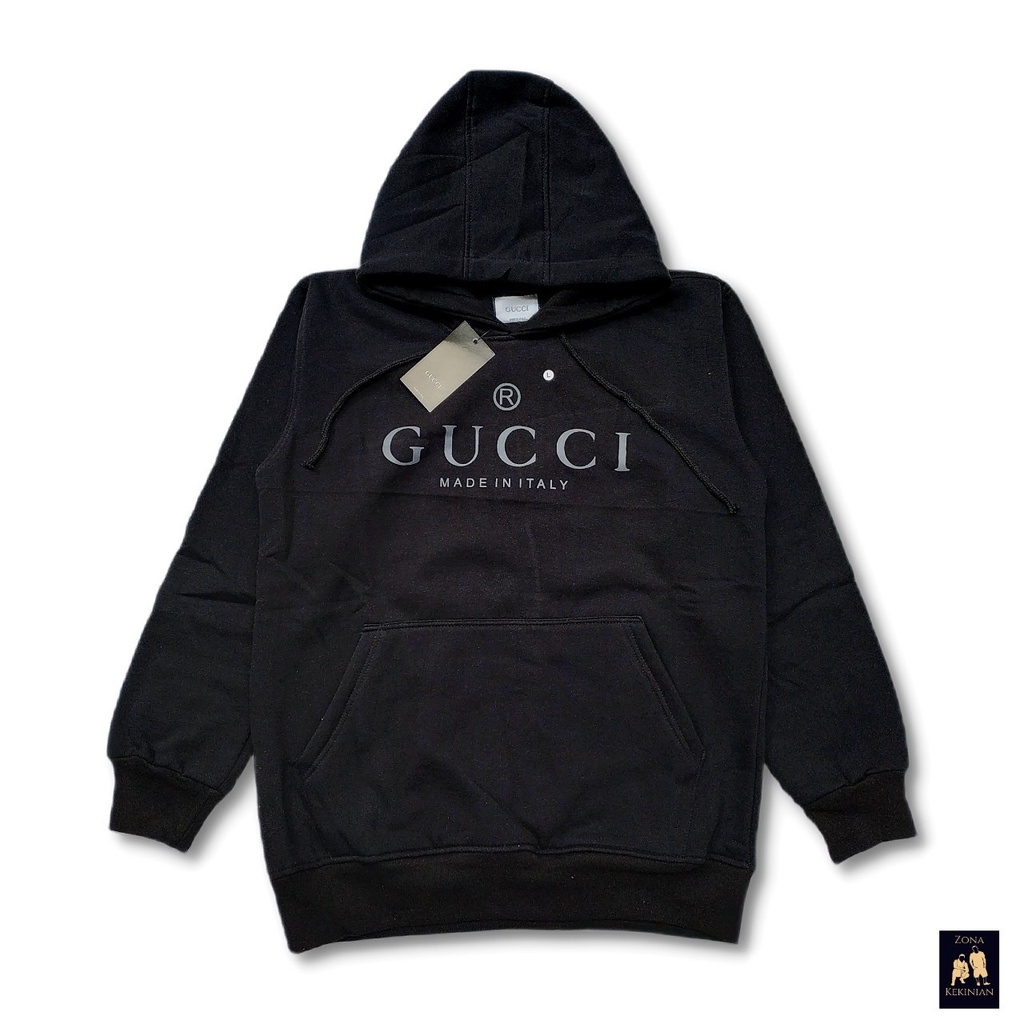 Áo Khoác Hoodie Đen Unisex Hiệu Gucci Hype