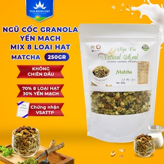Ngũ cốc granola yến mạch mix 8 loại hạt vị matcha 250/500g