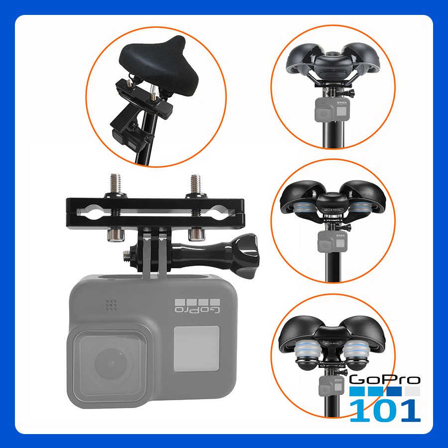 Kẹp Yên Xe Đạp Bằng Nhôm Nguyên Khối cho GoPro DJI Action Cam SJCam - Gopro101 - inoxnamkim