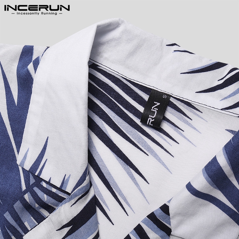 INCERUN Men's Causal Short Sleeve Formal Collar Shirt | BigBuy360 - bigbuy360.vn