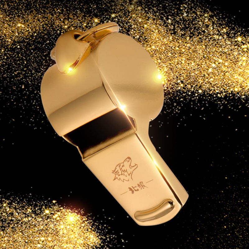 Còi Trọng Tài Bóng Đá/Bóng Rổ Bằng Đồng Nguyên Chất Màu Vàng