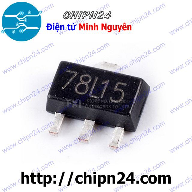 [3 CON] IC 78L15 SOT-89 (SMD Dán) (7815 15V 100mA)