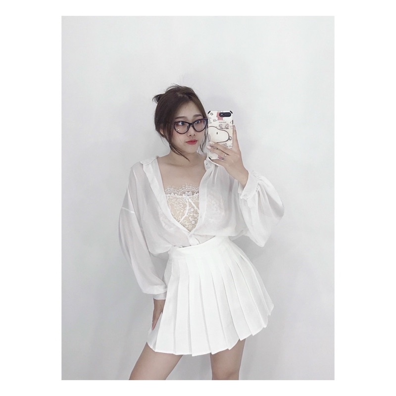 ÁO SƠ MI TAY PHỒNG SIÊU TO VOAN MỎNG - S0U