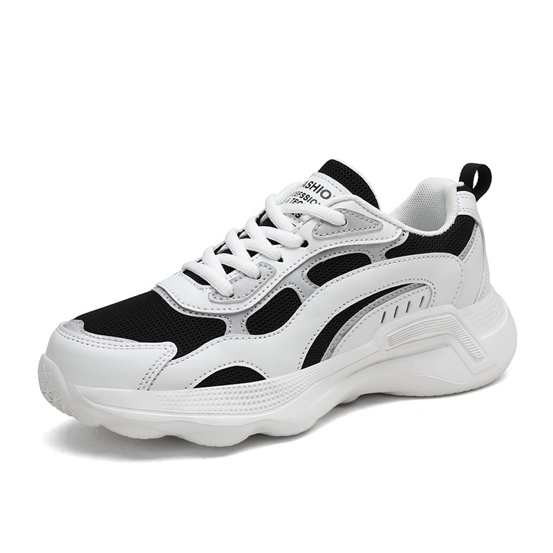 Giày thể thao tennis đế dày thoáng khí thời trang mùa thu 2021 cỡ 35-41 màu be/ đen/ trắng cho nữ