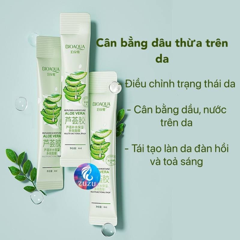 Mặt Nạ Ngủ Collagen Lô Hội 20 Gói Nâng Cơ Dưỡng Trắng Da Cấp Ẩm Giảm Mụn Mask Bioaqua Nội Địa Trung