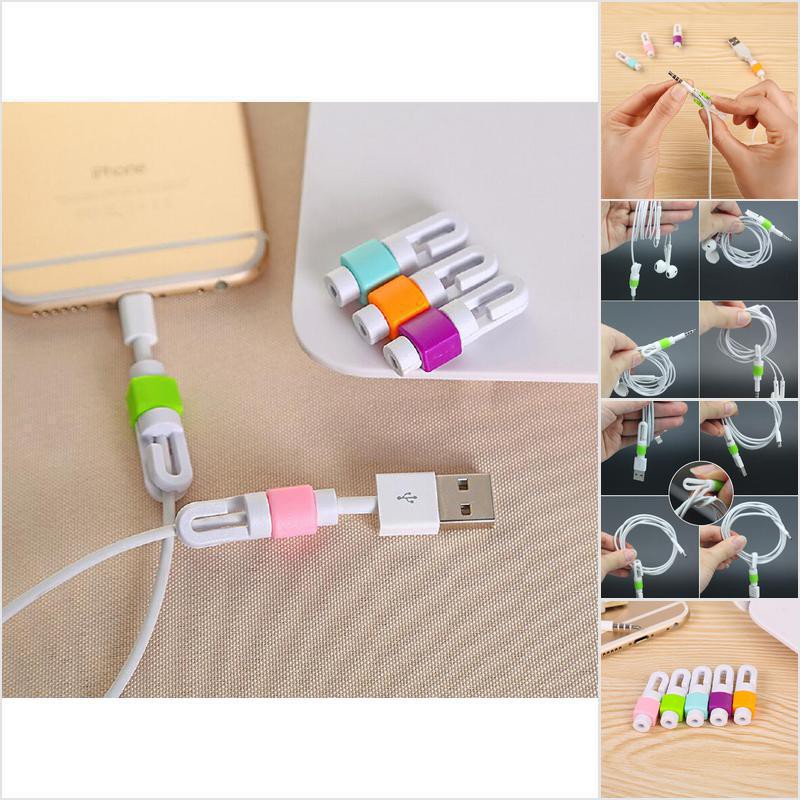 Set 2 phụ kiện bảo vệ dây cáp chống đứt tiện lợi chất liệu nhựa silicon