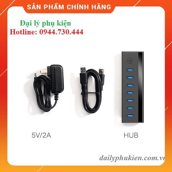 Bộ chia USB 3.0 ra 7 cổng hỗ trợ nguồn 5V/2A Ugreen 30845 dailyphukien