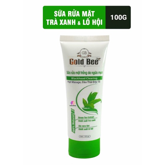 SỮA RỬA MẶT TRẮNG DA NGỪA MỤN (Trà Xanh + Lô Hội) GOLD BEE