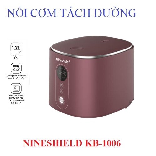 NỒI CƠM TÁCH ĐƯỜNG CÔNG NGHỆ MỚI 2022 NINESHIELD KB-1006