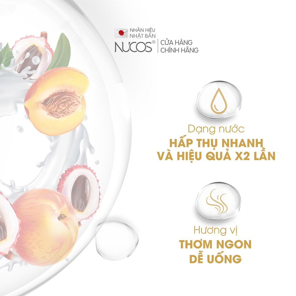 Combo nước uống collagen căng bóng trắng da mờ thâm nám Nucos Spa 10.000 và Nucos Super White 3 hộp x 10 chai