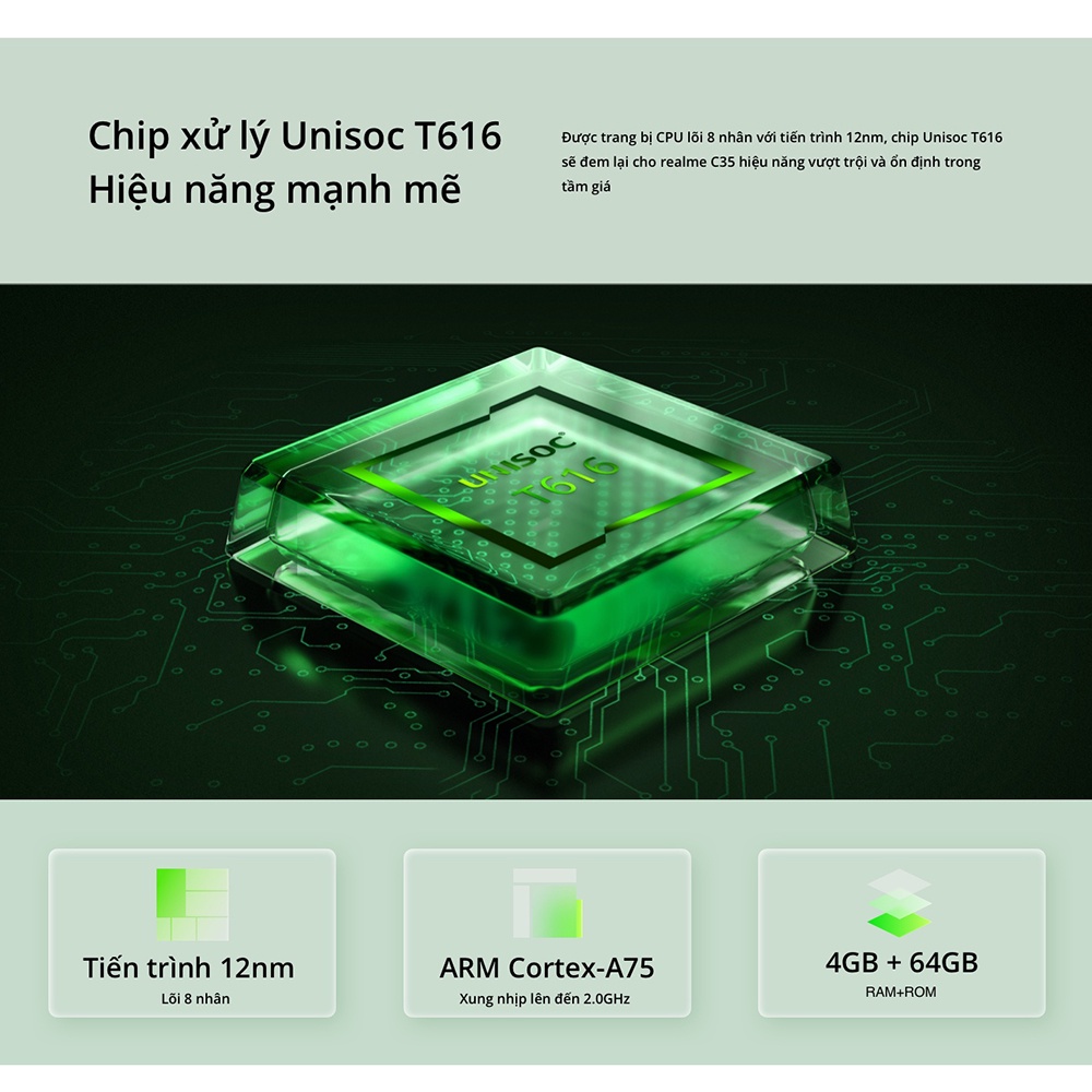 Điện thoại realme C35 2022   - Hàng Chính Hãng