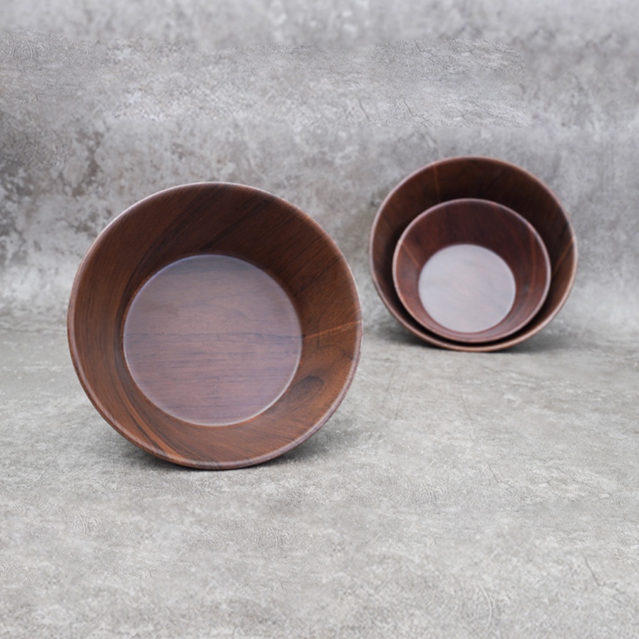 Tô nhựa melamine màu gỗ trơn thiết kế độc đáo nhiều kích thước