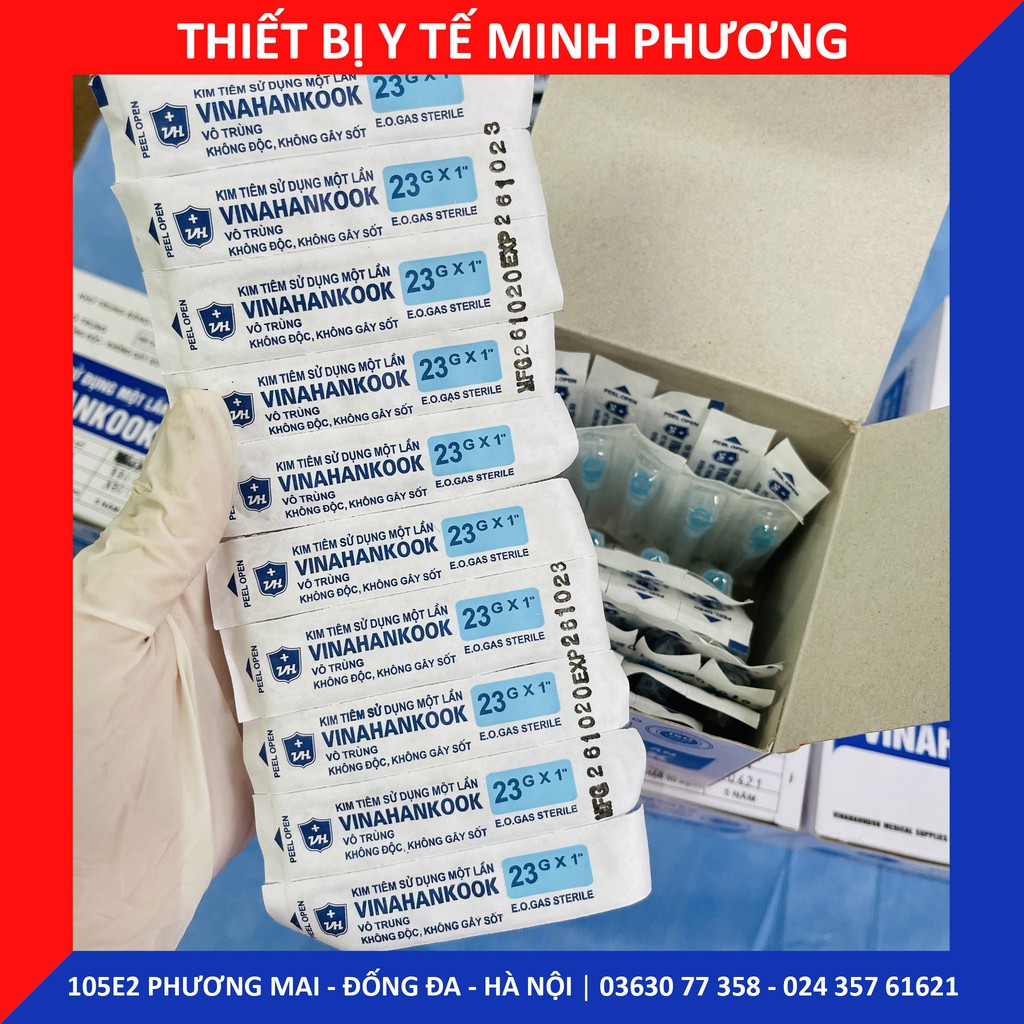 Đầu kim lấy thuốc Vinahankook 18G 20G 23G 25G 26G hộp 100 chiếc