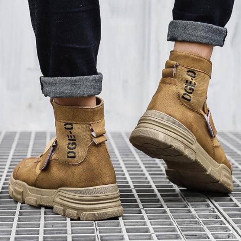 Boots nam đẹp - Giày da nam cổ chun, mẫu hot trends 2021 - Hai màu : Đen , Vàng bò