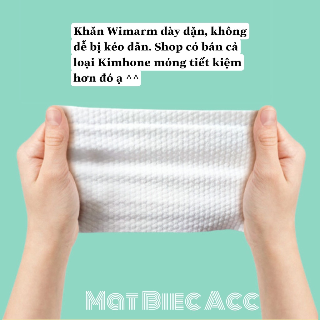 Khăn mặt khô dùng 1 lần, giấy đa năng Wimarm dày dặn 100% cotton