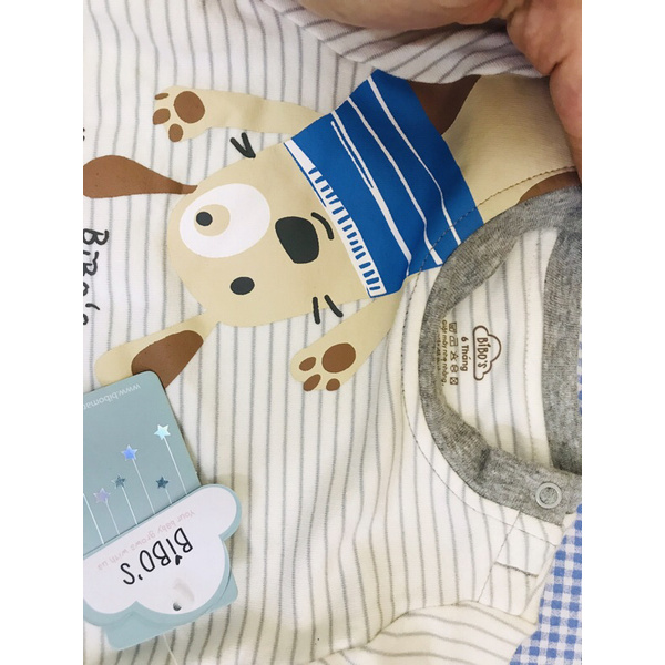 Bộ quần áo dài tay Bibomart size 6m - Bộ nỉ da cá mặc mùa thu đông