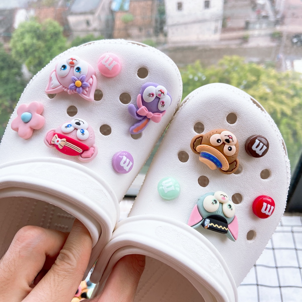 Sticker crocs Shoe Decoration for crocs đế caoSet 11 Phụ Kiện Nút Giày Thời Trang#