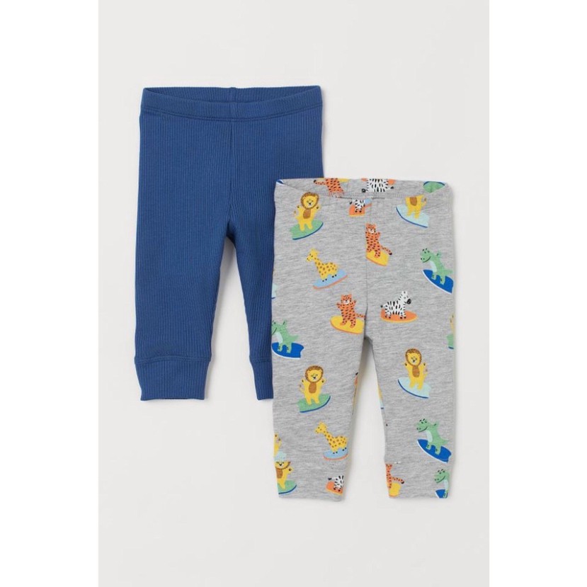 [Rẻ Vô Địch] Quần thun dài bé trai - Set 2 quần thun dài Hm chất cotton cho bé trai size 1-6t