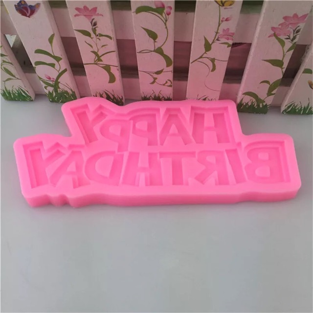 Khuôn rau câu 4D silicone Chữ HPBD lớn (Kích thước đọc mô tả)