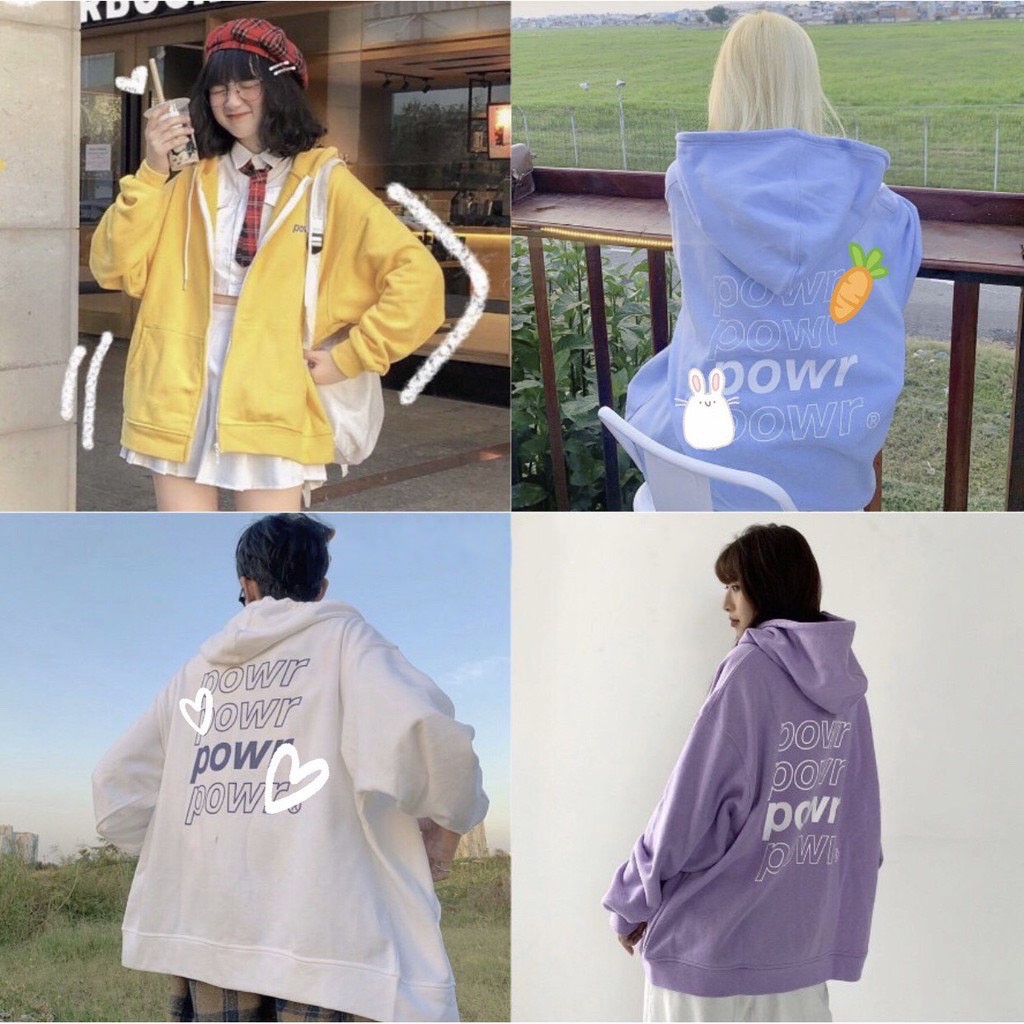 Áo Khoác Hoodie Nỉ Bông PO.WR Unisex_KN38