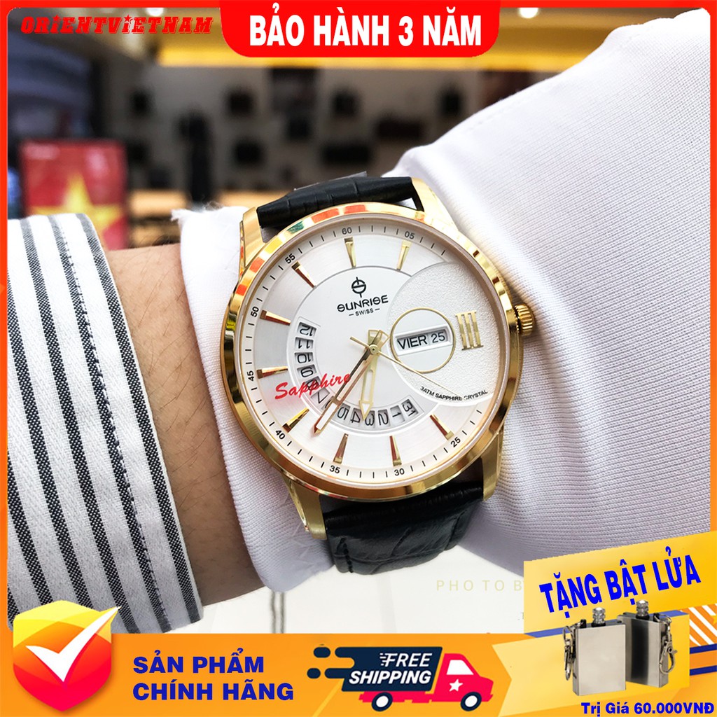 Đồng Hồ Nam Sunrise Dây Da 1130SA Full Box Sapphire Chống Xước , Chống Nước , Dây Da Cao Cấp , Bảo Hành 3 Năm | BigBuy360 - bigbuy360.vn