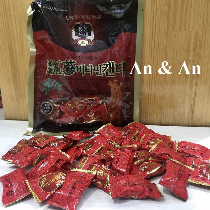 Kẹo Hồng Sâm Vitamin Hàn Quốc gói 200g (date 11/2023)