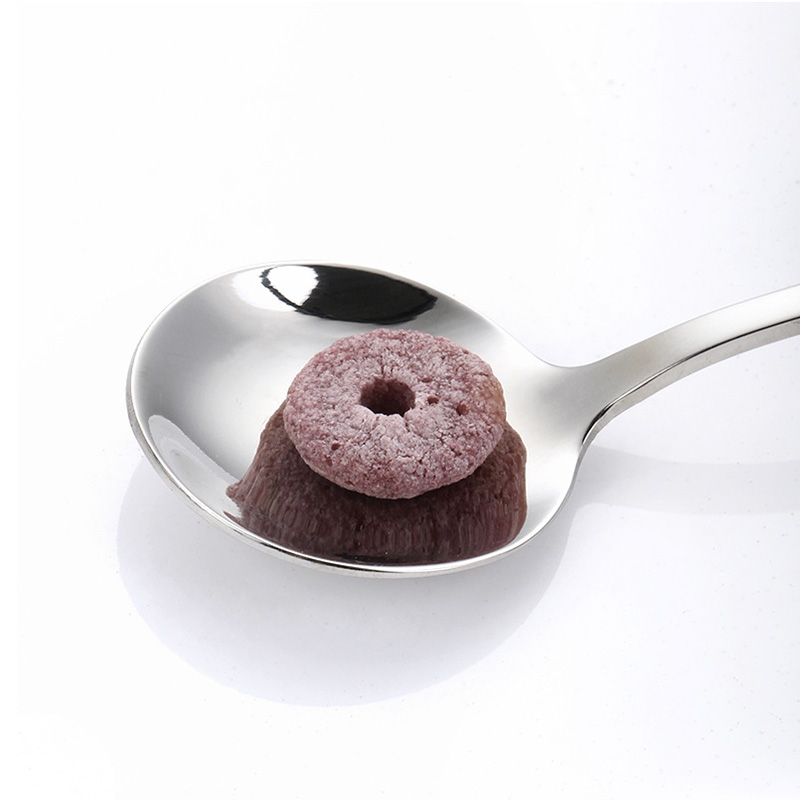 Muỗng cà phê tròn nhỏ bằng thép không gỉ 304 màu bạc có cán dài mở rộng