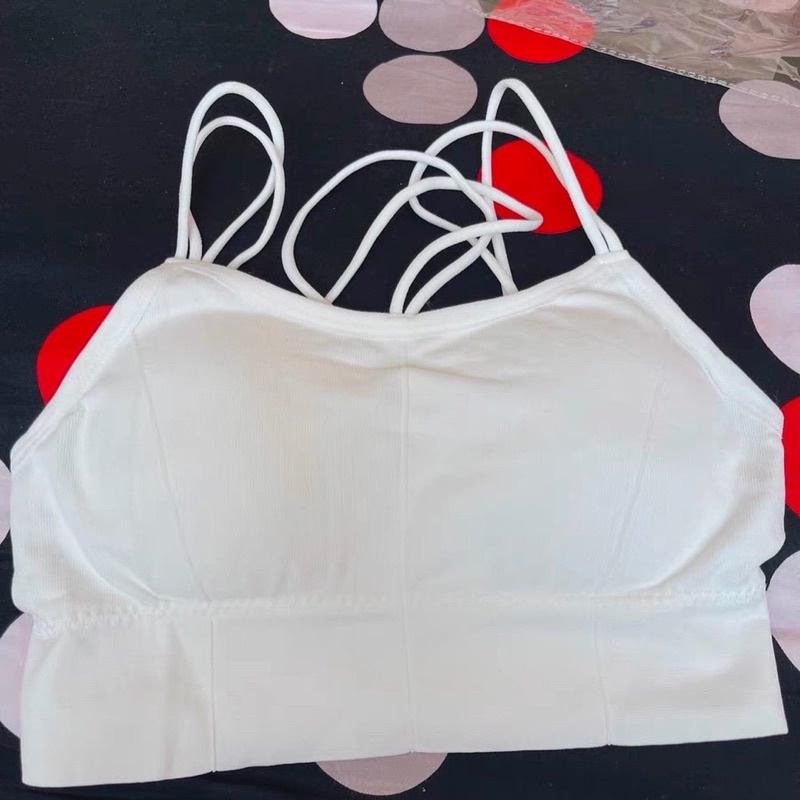 Áo bra dây chéo tập gym, yoga Áo croptop hai dây thun