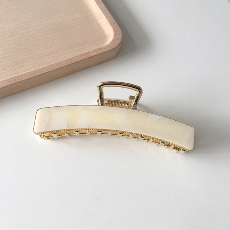 Kẹp Tóc Càng Cua Lớn Tráng Men Acetate Bằng Kim Loại Họa Tiết Đá Cẩm Thạch Cổ Điển Hàn Quốc Chống Trượt Cho Nữ