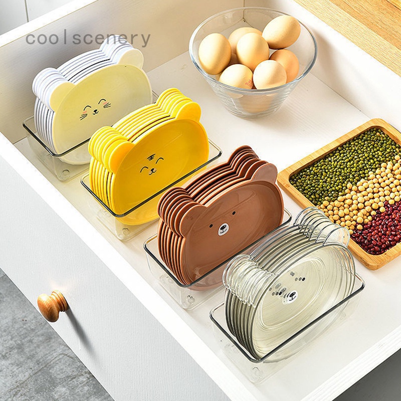 Set 4 Đĩa Đựng Thức Ăn Hình Gấu Đáng Yêu