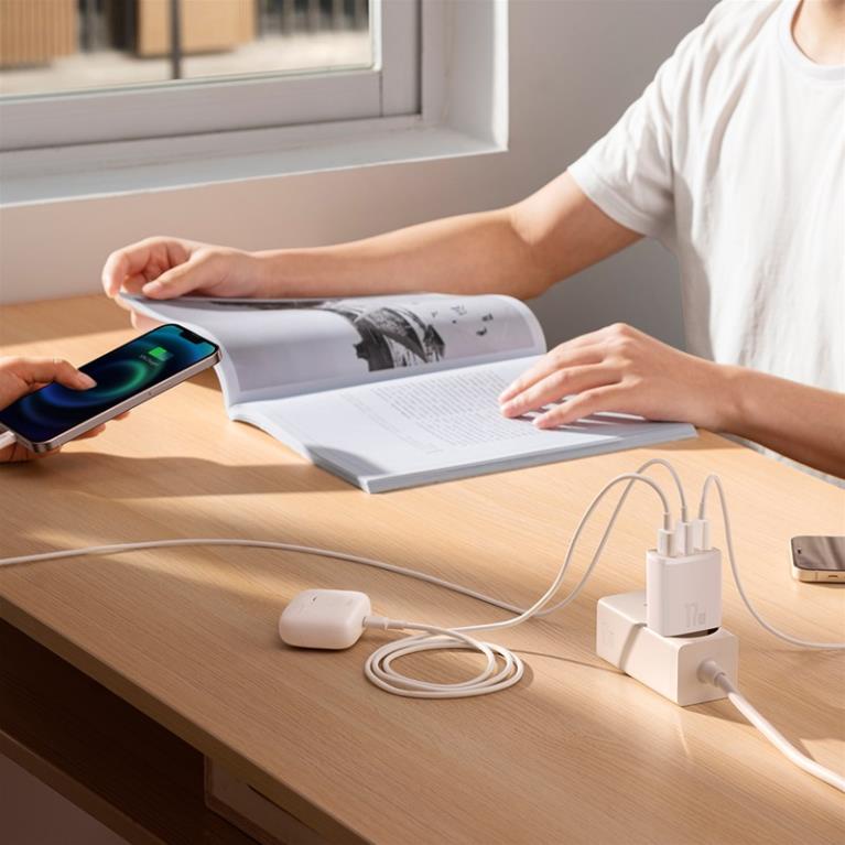 Cốc sạc nhanh Baseus 17W 3 cổng USB thích hợp cho iPhone 13 12 11 Xs Huawei Xiaomi Samsung