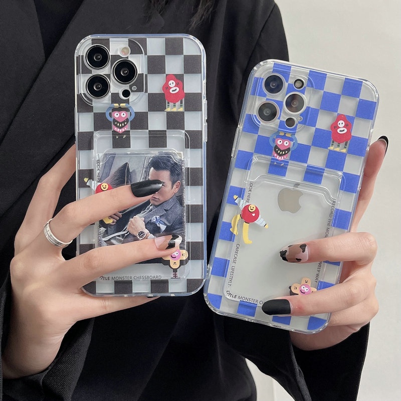 Ốp điện thoại dẻo trong suốt họa tiết quái vật cho Compatible for iPhone 13 11 12 Mini Pro XR X XS Max SE 2020 6 6S 7 8 Plus