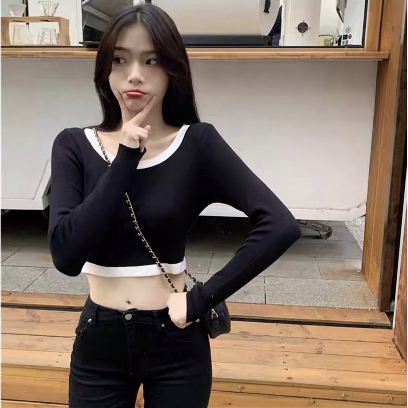 áo tay dài phối viền