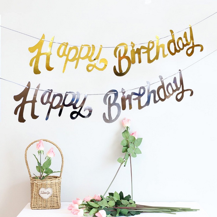 Phụ kiện treo họa tiết chữ happy birthday trang trí tiệc sinh nhật dành cho trẻ em