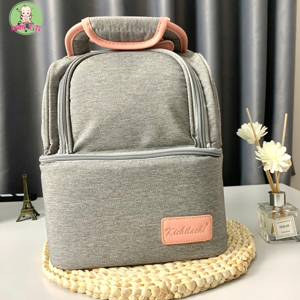 Balo bỉm sữa VCOOL - KICHILACHI vải chống thấm và giữ nhiệt