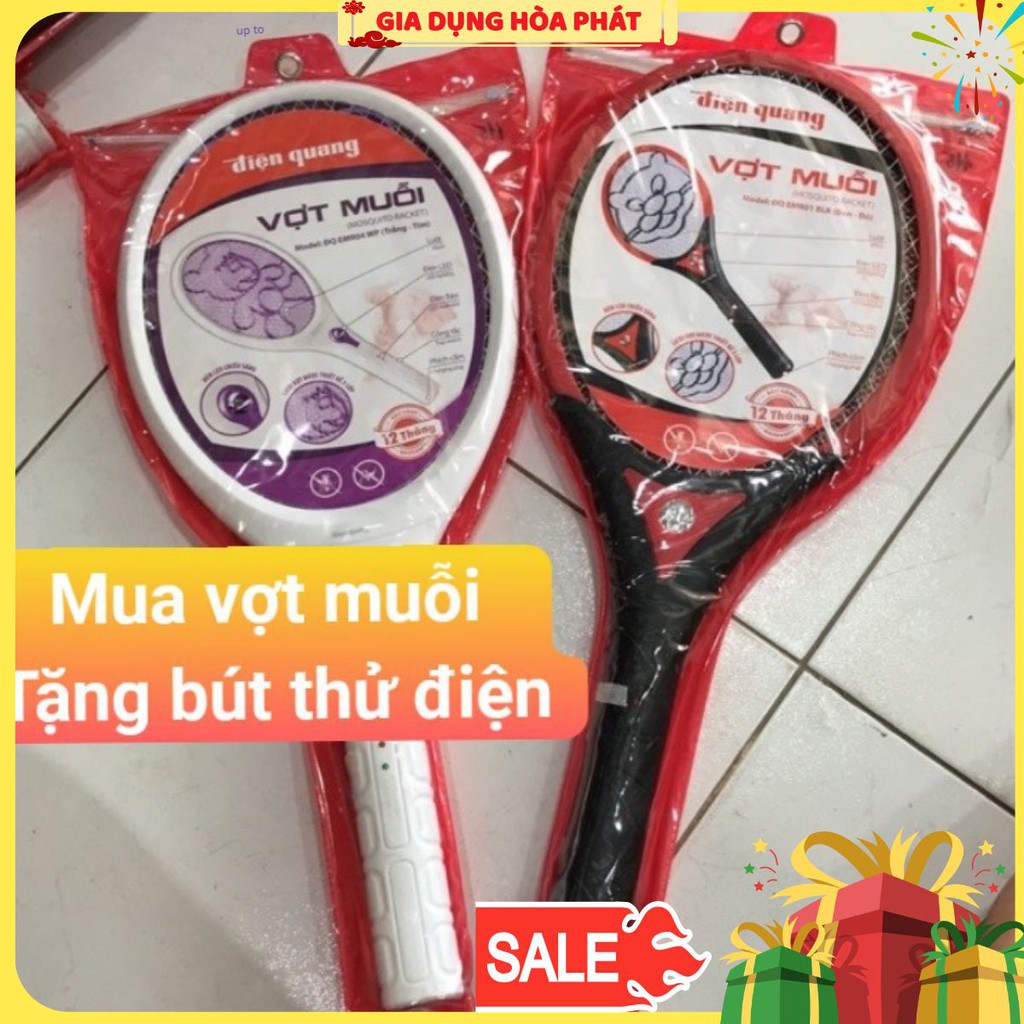 Vợt muỗi - Vợt côn Trung - Vợt muỗi cao cấp Điện Quang( chính hãng)Tặng Kèm Bút Thử Điện.