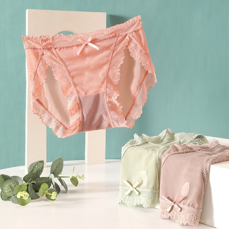 Quần lót ren sexy gợi cảm lưng vừa cạp ngắn mềm mại thoáng mát_AL104