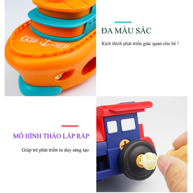 Đồ Chơi Ô Tô Mô Hình Tháo Lắp Ráp Phương Tiện Giao Thông Bộ 4 Xe Lắp Ráp Mô Hình Kèm Tua Vít