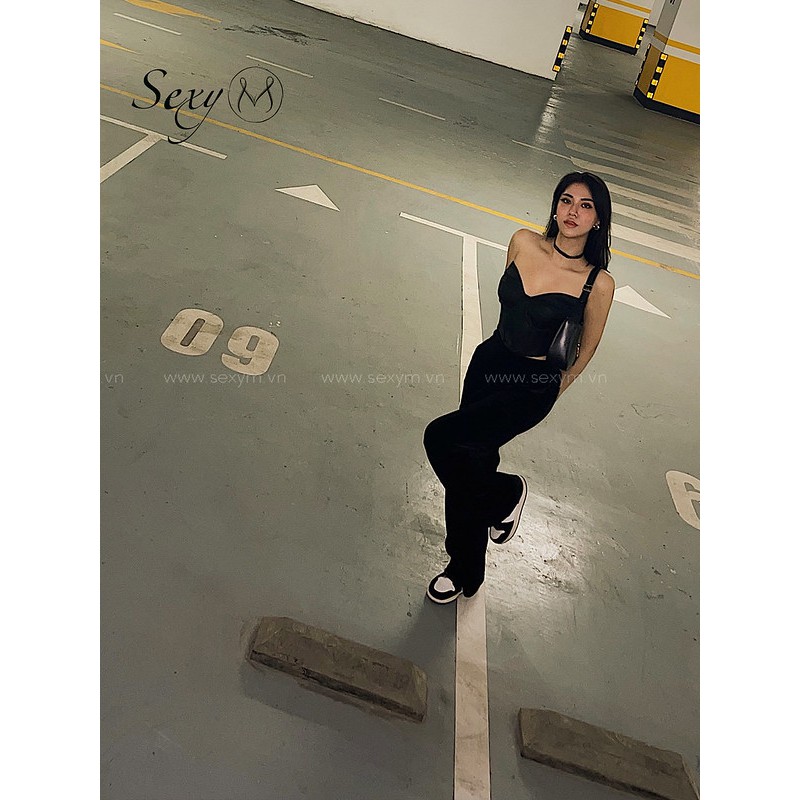 Áo croptop Corset giả d.a màu đen A122B Sexy M