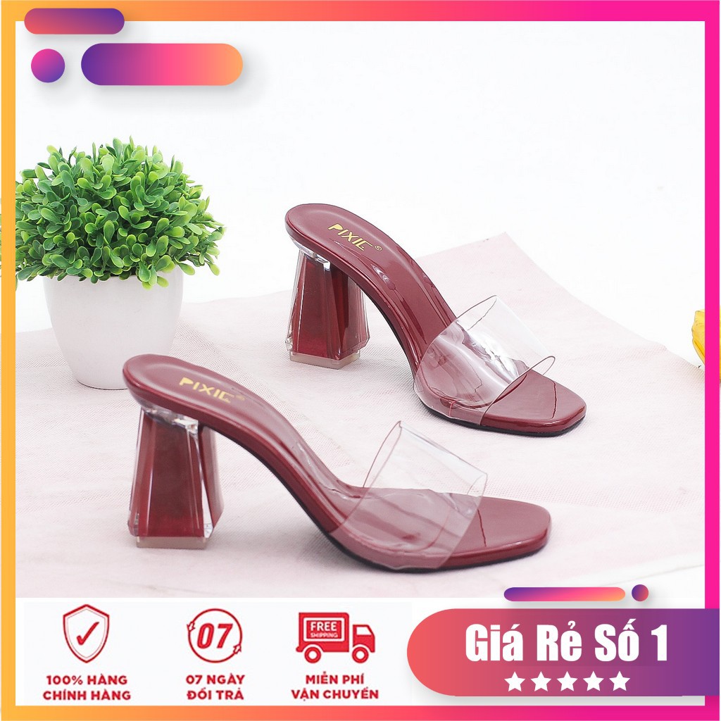 Guốc Cao Gót 7cm Quai Trong Gót Mica Pixie X383