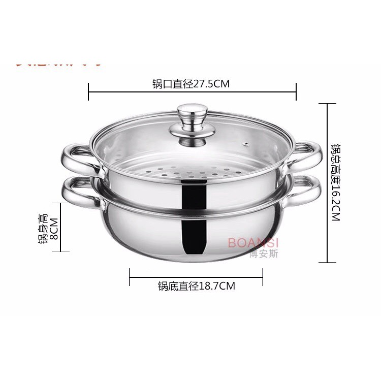 nồi hấp inox 2 tầng