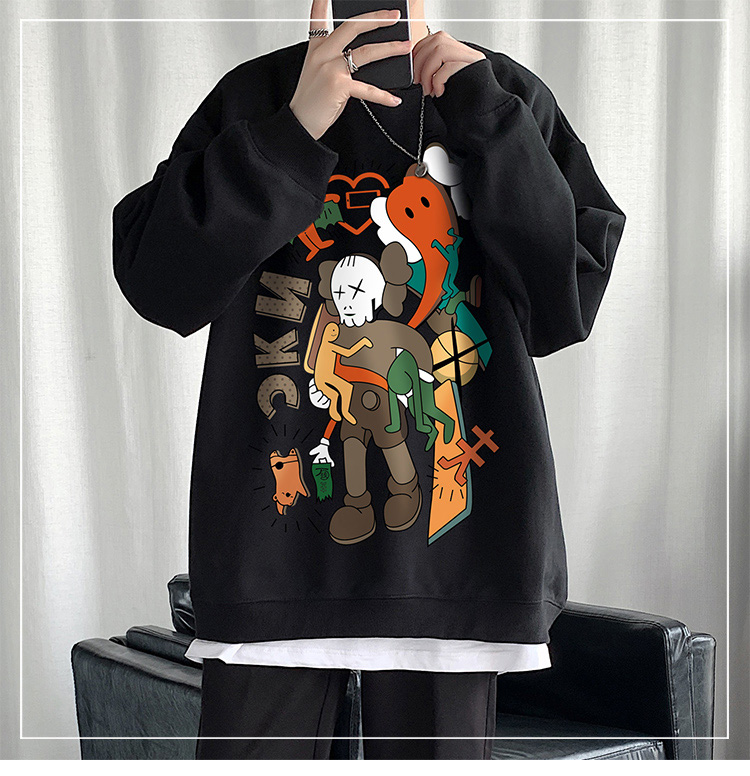 Áo ấm tay dài dáng rộng cổ tròn cá tính cho nam | BigBuy360 - bigbuy360.vn