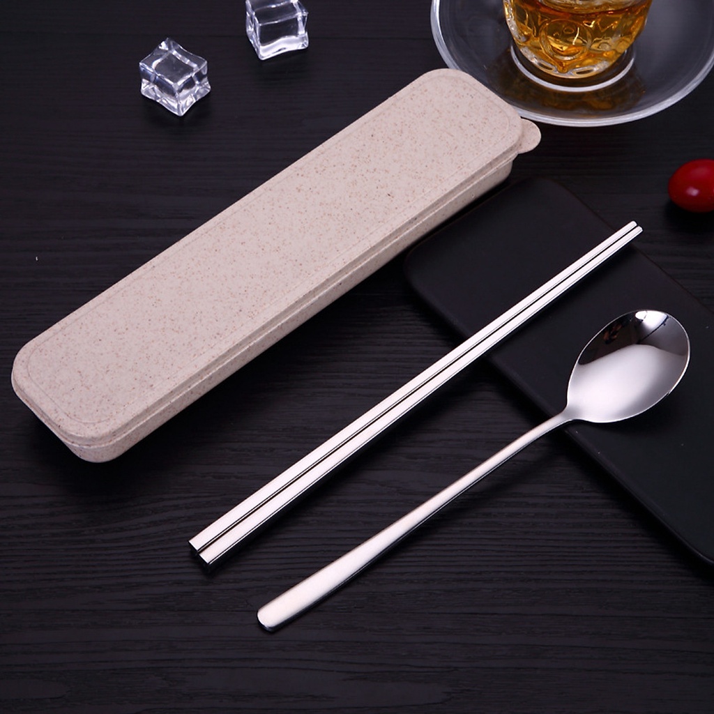 Vĩ Muỗng Đũa Inox 304 Tặng Hộp Đựng Lúa Mạch i.  ❖Dạng Vĩ DBC❖