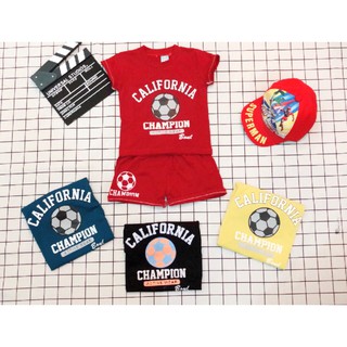 Bộ bóng đá dành cho bé trai 6-14kg, bộ cotton cộc tay hè cho bé trai