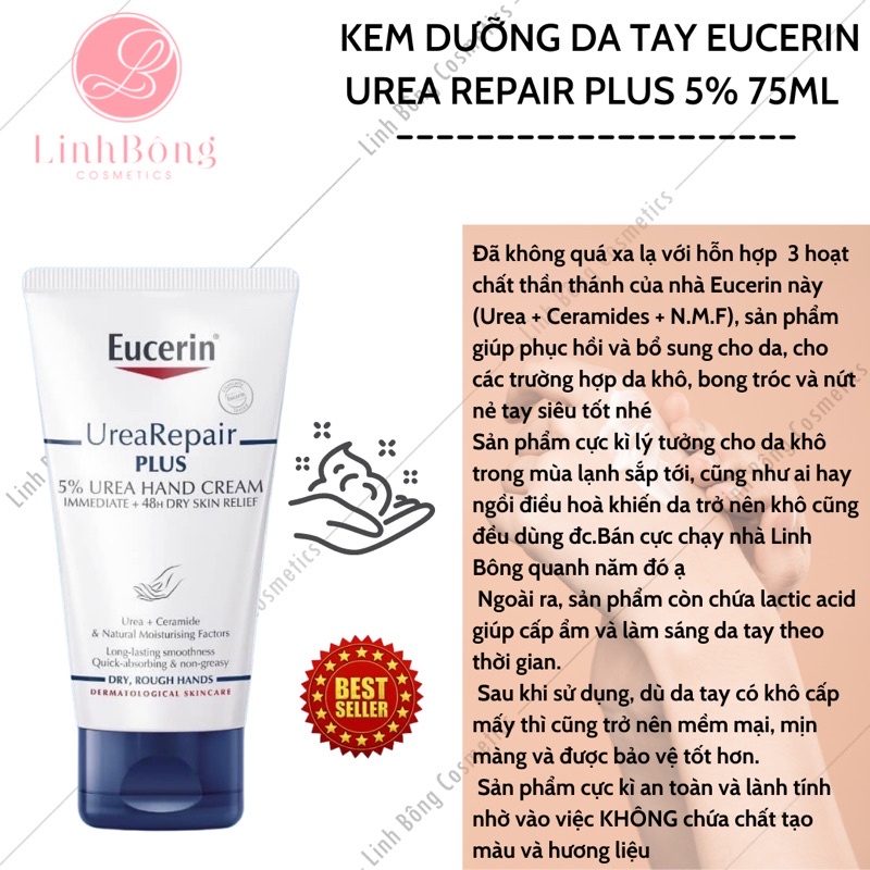 KEM DƯỠNG DA TAY EUCERIN UREA REPAIR PLUS 75ML (dưỡng siêu tốt)