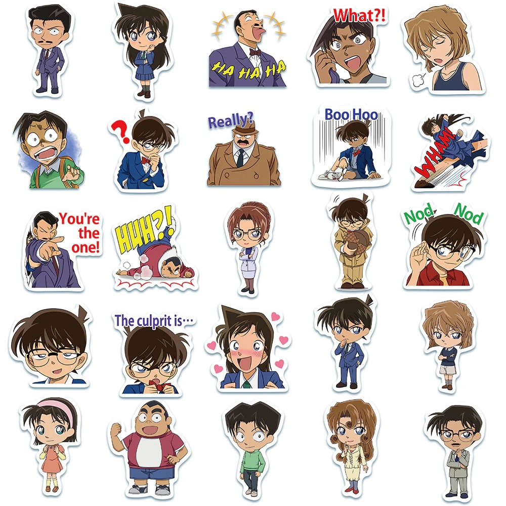Sticker chủ để Conan decal dán laptop ,điện thoại hình dán trang trí