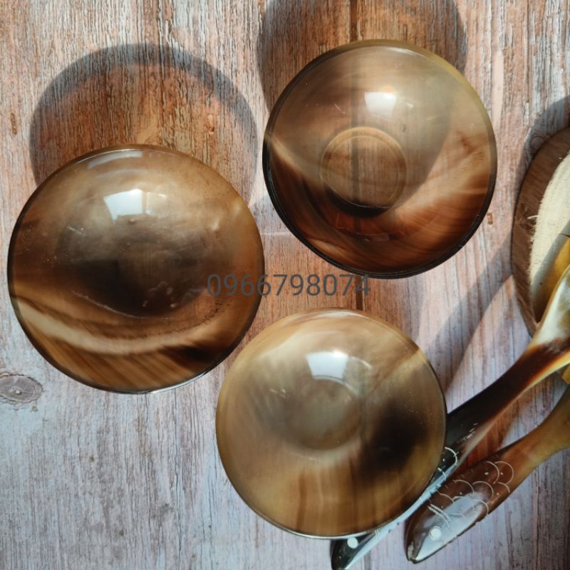 Set bát và thìa ăn dặm bằng sừng trâu tự nhiên