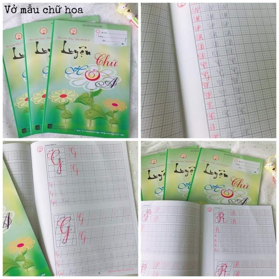 Vở ô ly luyện chữ đẹp thầy Ánh - mẫu chữ hoa chuẩn