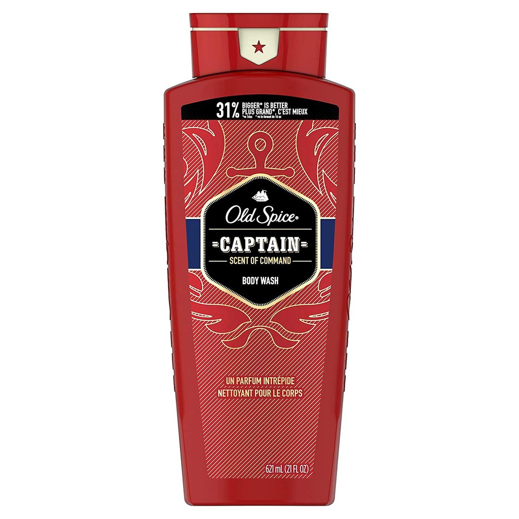 Sữa tắm nam Old Spice Body Wash for Men Captain Scent of Command 621ml (Mỹ)